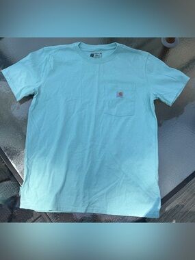 Carhartt Short Sleeve Pocket Tee in Light Aqua